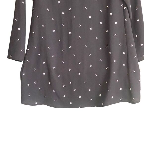 H & M Black Circle Dot Dress Size 2 Long Sleeve - Picture 3 of 7
